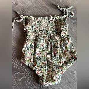 Emma Grace Floral Smocked Baby Romper